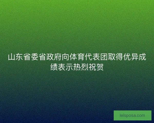山东省委省政府向体育代表团取得优异成绩表示热烈祝贺